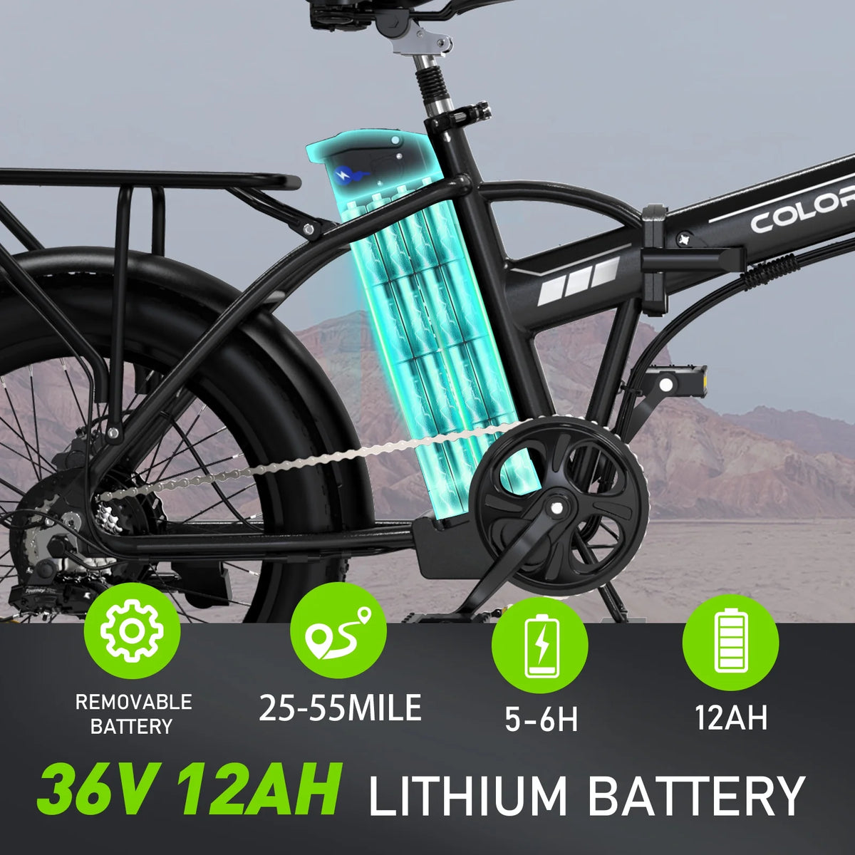 20"x3.0 Fat Tire Electric Bicycle with 500W/36V/12Ah Battery, Shimano 7-Speed L34281