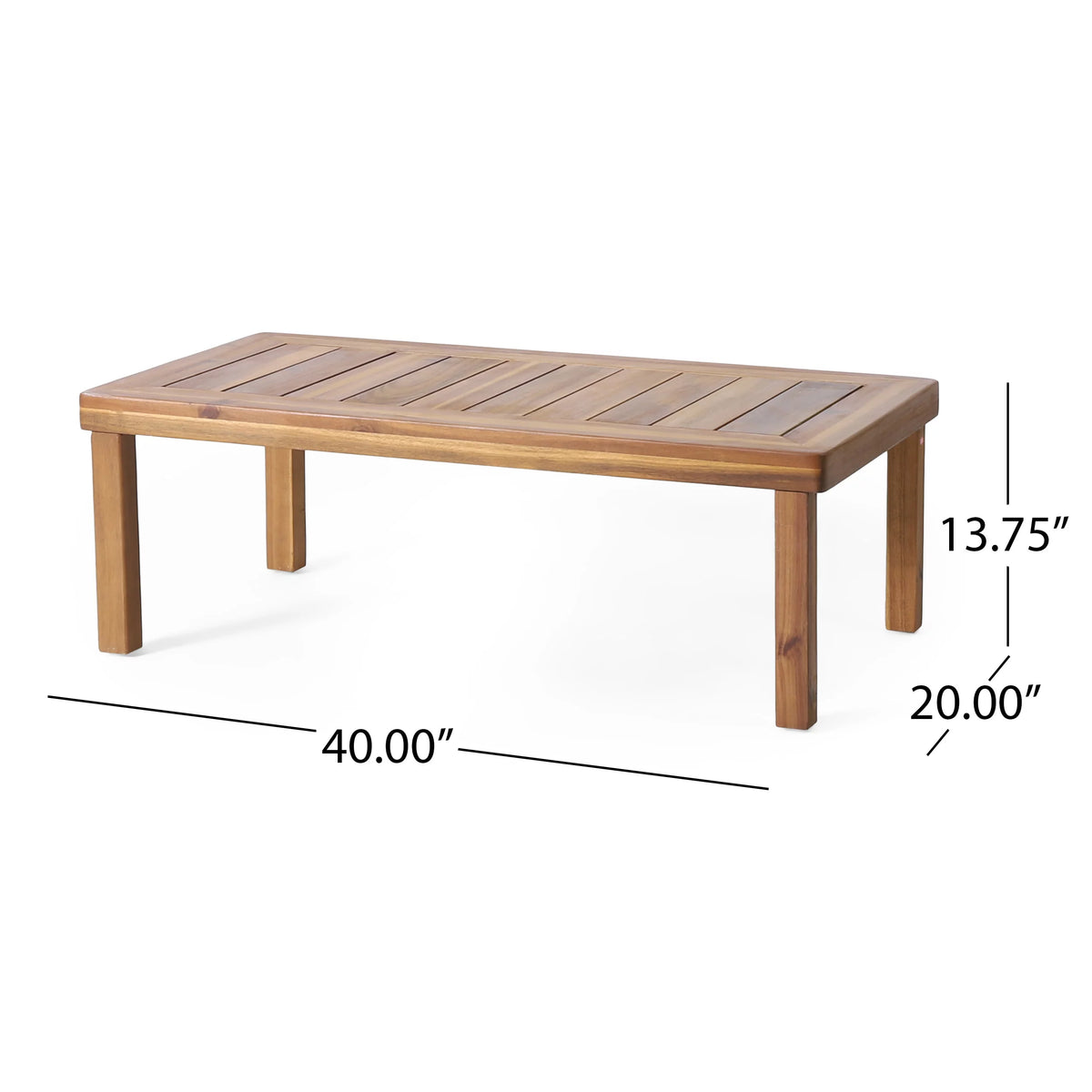 Acacia Wood Outdoor Loveseat and Coffee Table Set with Cushions A1691