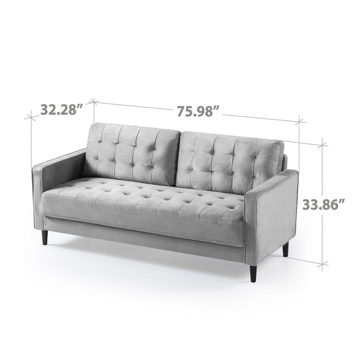 Navy Velvet Sofa Couch S349396