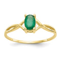 10 Karat Yellow Gold Genuine Emerald Ring N981