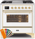 36 Dual Fuel Propane Gas Range with Brass Trim J36048