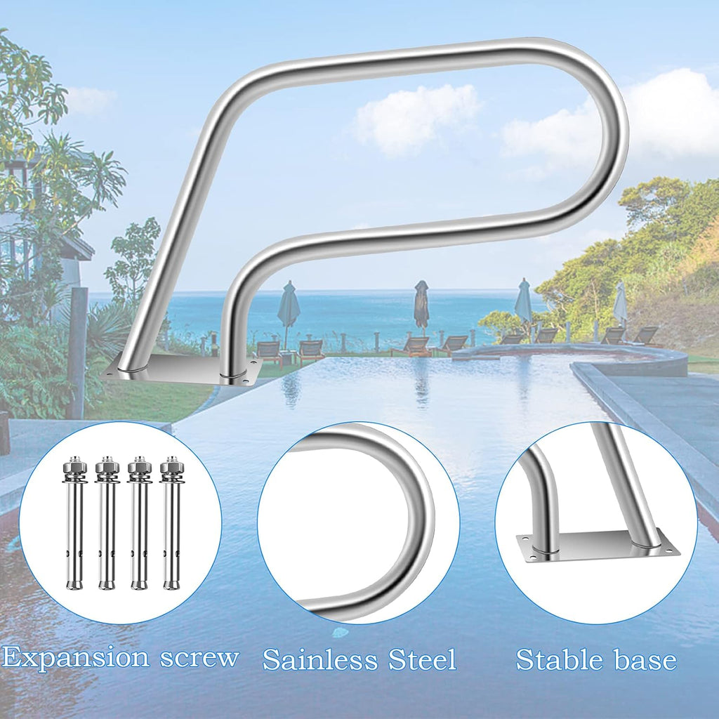 Stainless Steel Pool Hand Rail with Blue Grip Cover M527
