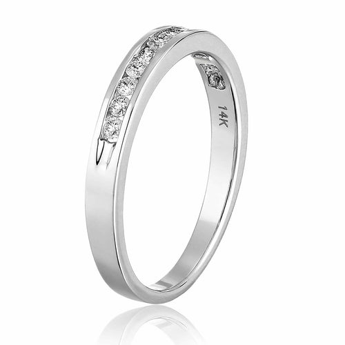 10K White Gold Diamond Wedding Band Size 7 X401499