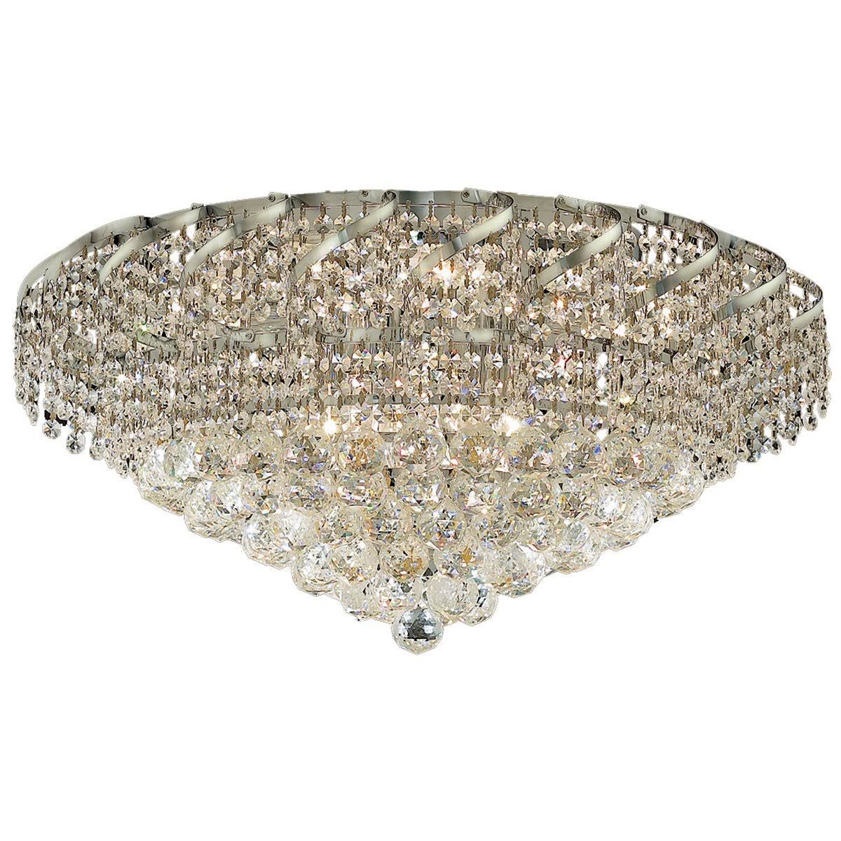 10 Light Chrome Flush Mount Clear Crystal I171752