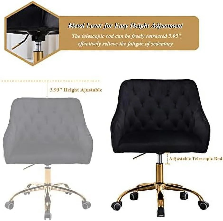 Velvet Swivel Task Chair with Adjustable Height H850850