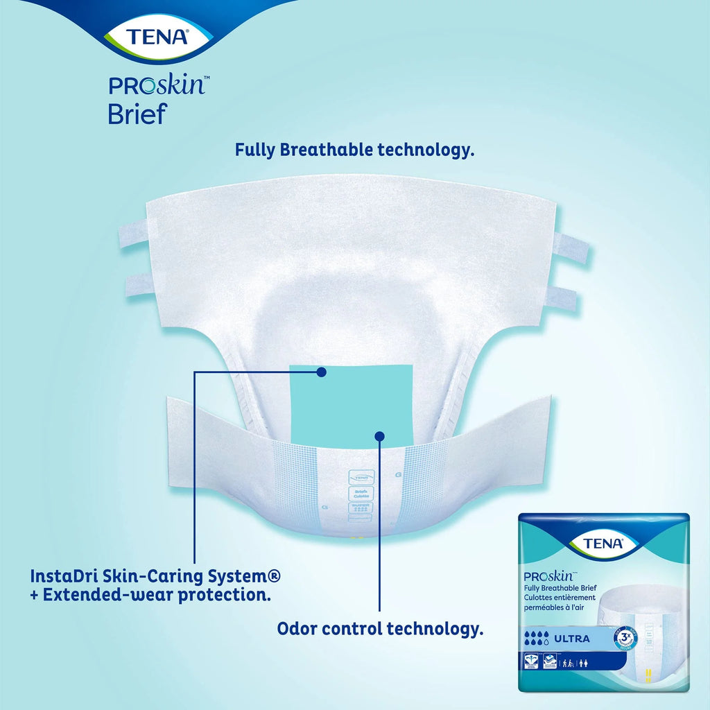 Large Disposable Absorbent Incontinence Briefs 40 Count E6815