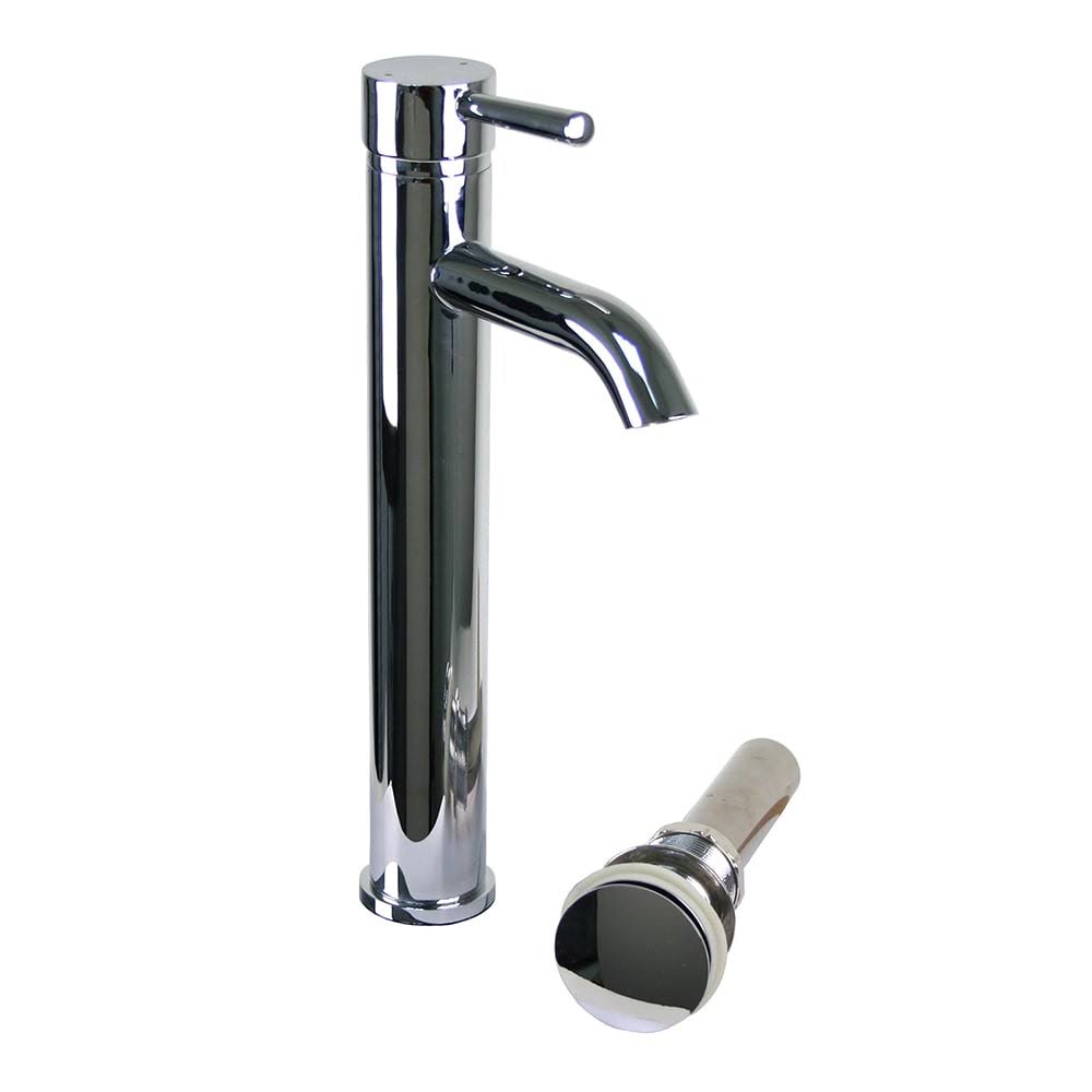 Chrome European Vessel Sink Faucet and Drain Set G889