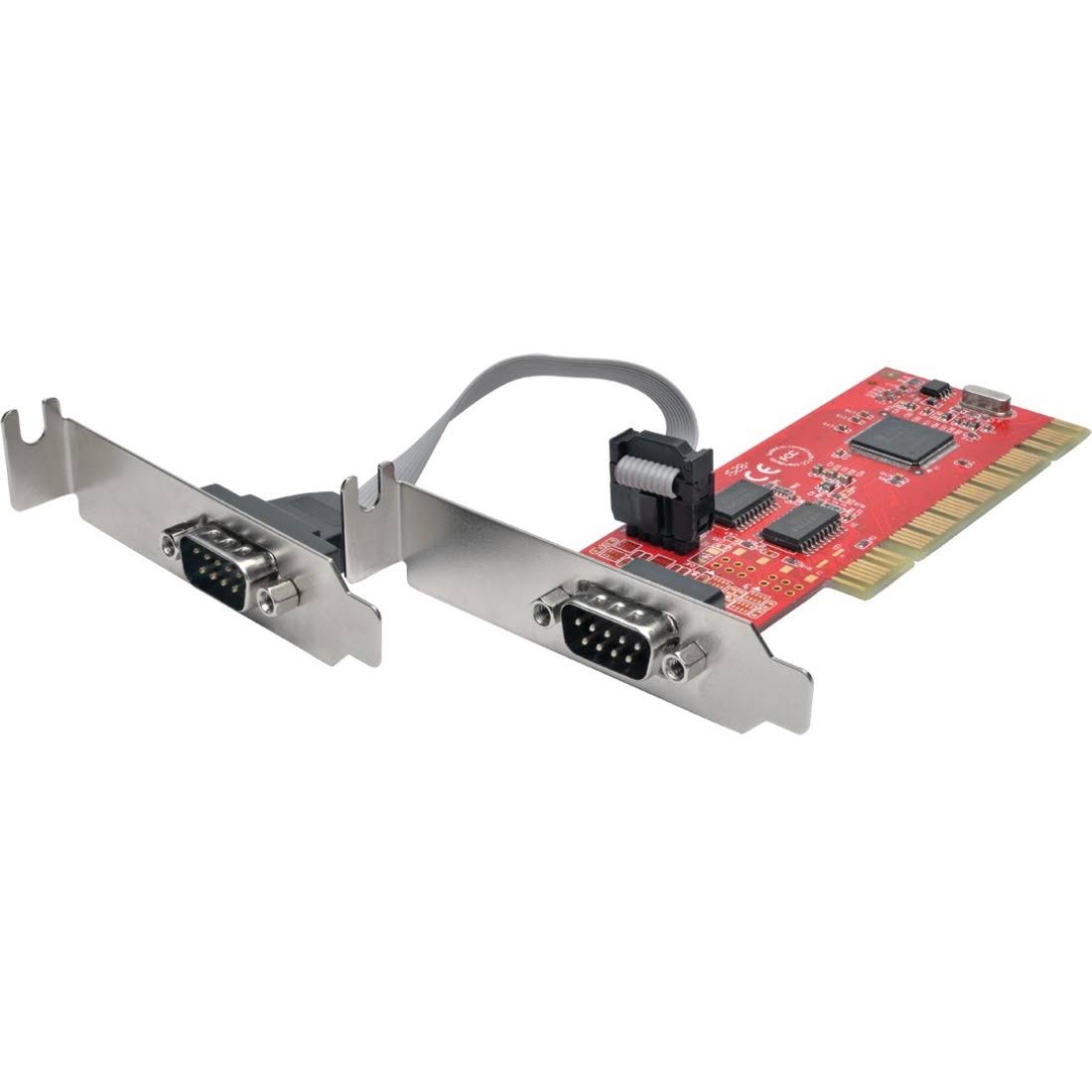 2-Port DB9 RS232 PCI Serial Adapter Card Low Profile I412748