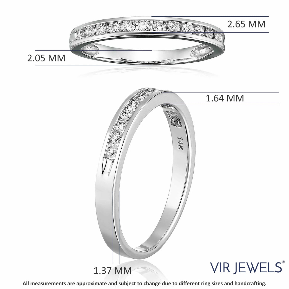 10K White Gold Diamond Wedding Band Size 7 X401499