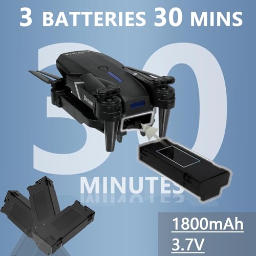 Mini Drone with Camera, 1080P WiFi FPV, 3 Batteries, Carrying Case J51066