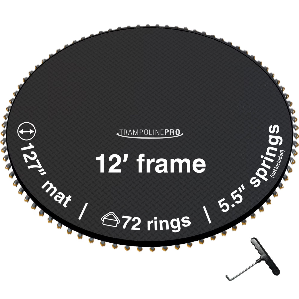 12' Round Trampoline Jumping Mat with 72 Rings N566262
