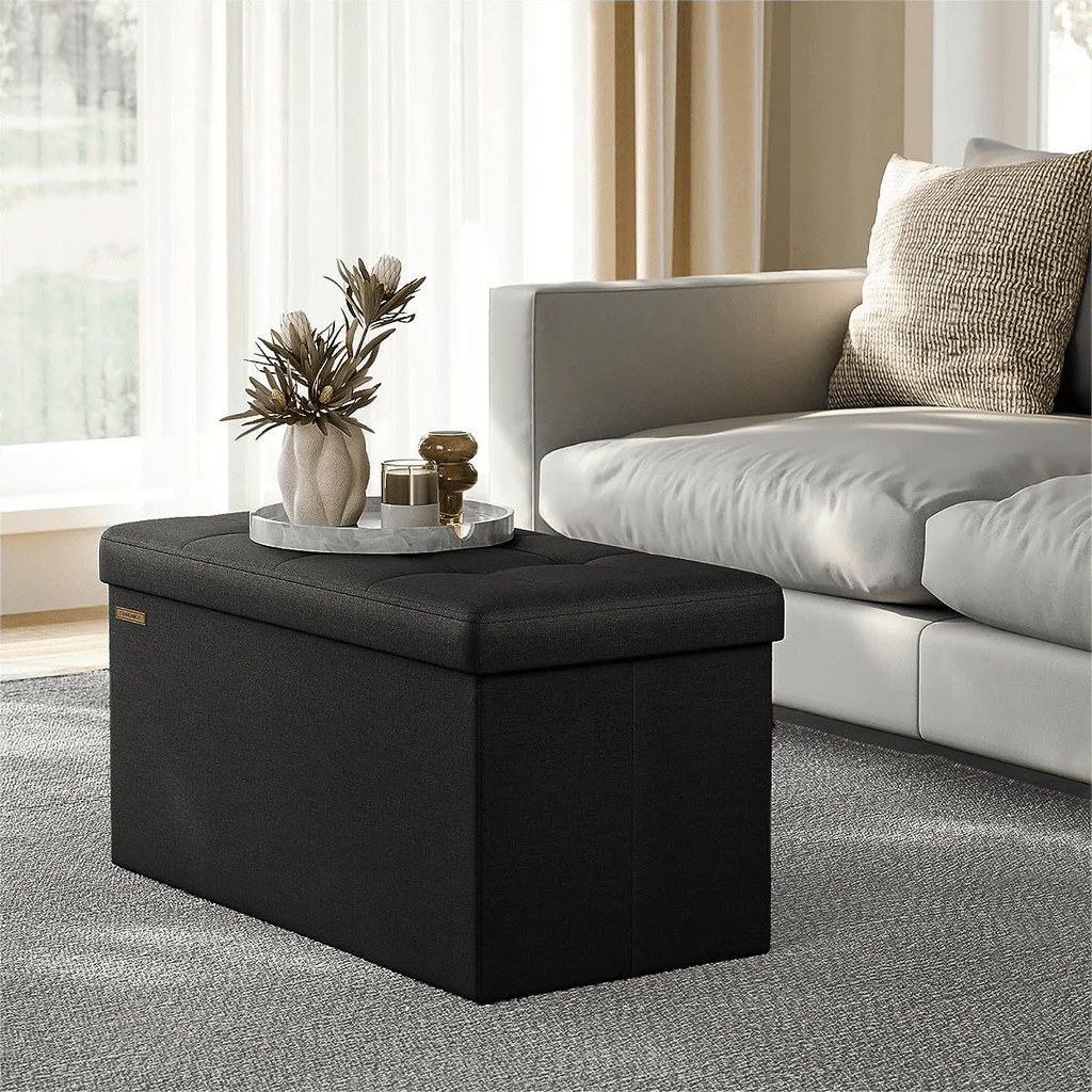 Navy Blue Storage Ottoman Bench M975