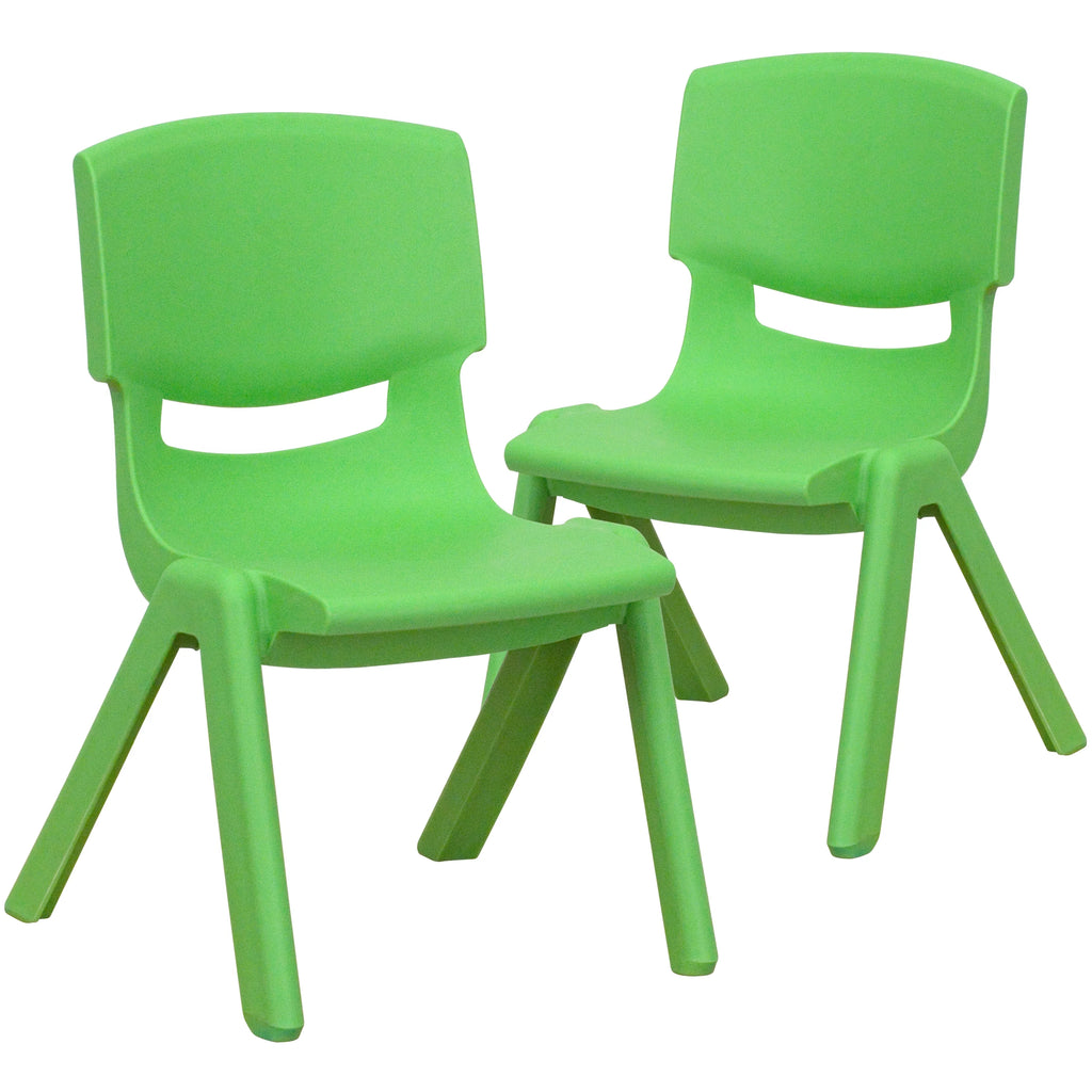 Green Plastic Stacking School Chair (2 Pack) H580