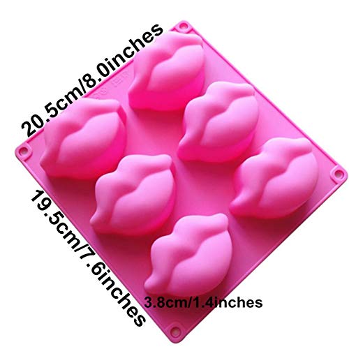 Pink 6 Cavity Silicone Lips Mold 2 Pack V49397