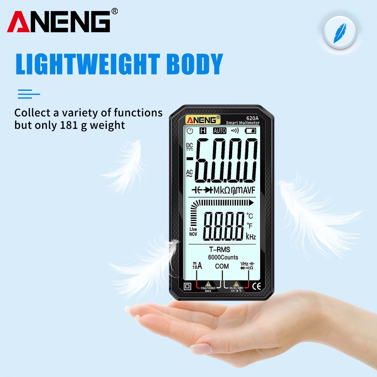4.7-Inch LCD Auto-Ranging True-RMS Multimeter A640