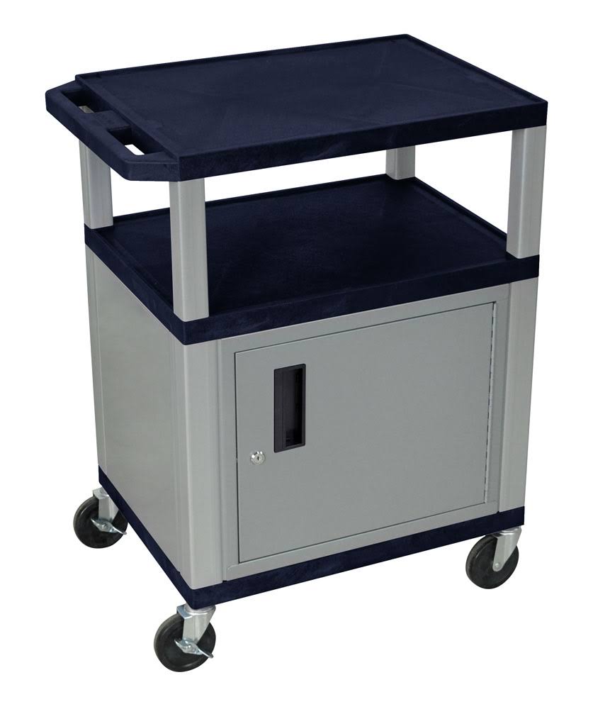 34x22 A V Cart - 3 Shelf, Cabinet, Electric - Nickel Y5073