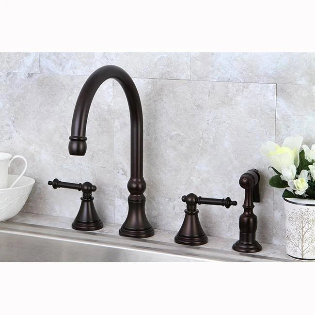 Polished Chrome Kitchen Faucet with Brass Sprayer Y435