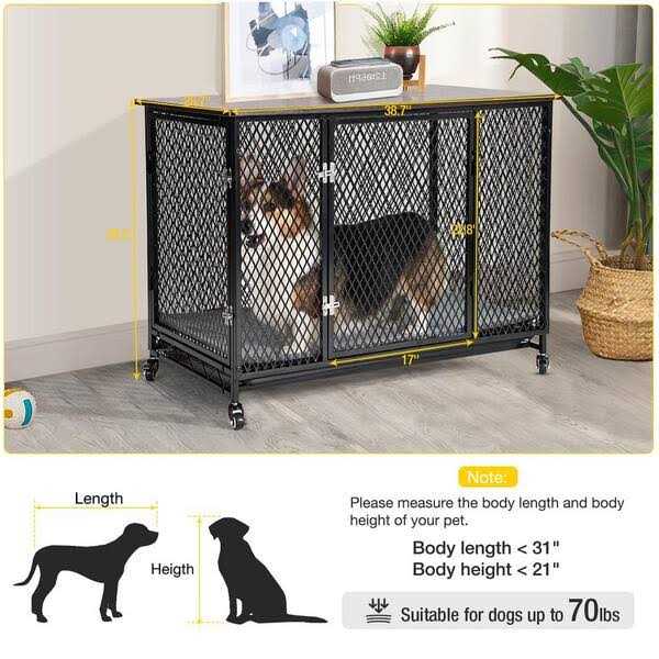 Dog Crate Furniture Side End Table with Tray P324