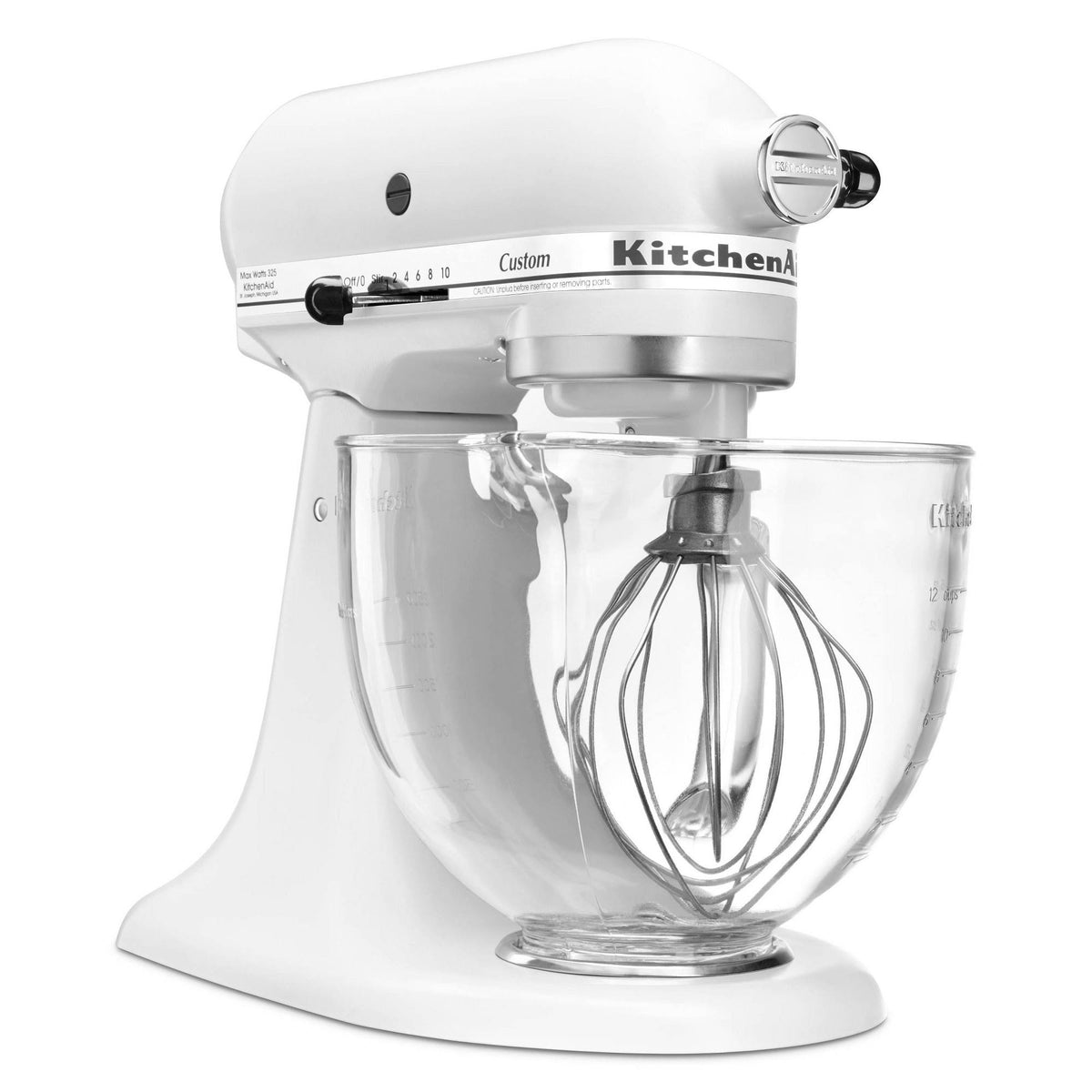 5-Quart Matte White Glass Bowl Stand Mixer K71818