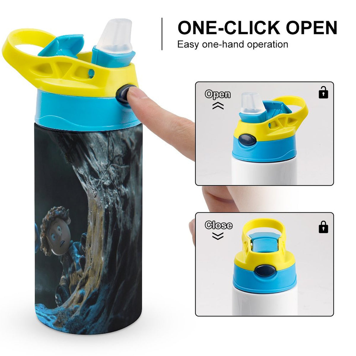 Insulated Stainless Steel Water Bottle with Straw Q521385