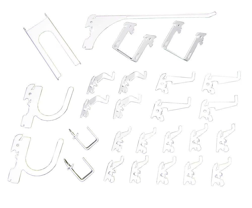 White Slotted Metal Pegboard Hook Kit K7850
