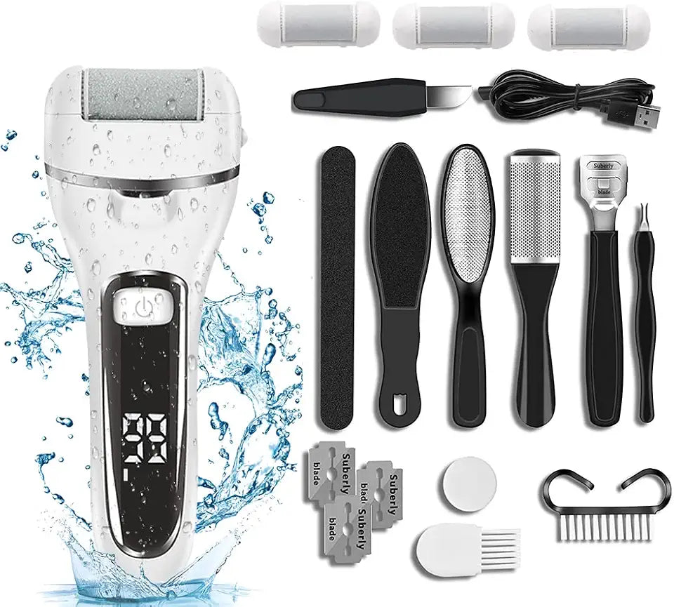 Black Rechargeable Waterproof Electric Foot Callus Remover V8893