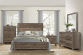 Queen Size Sleigh Bed Dresser Mirror Night Stand Rustic Brown Z815938