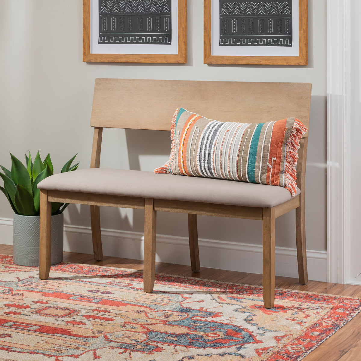 Gray Wash Dining Bench S9418