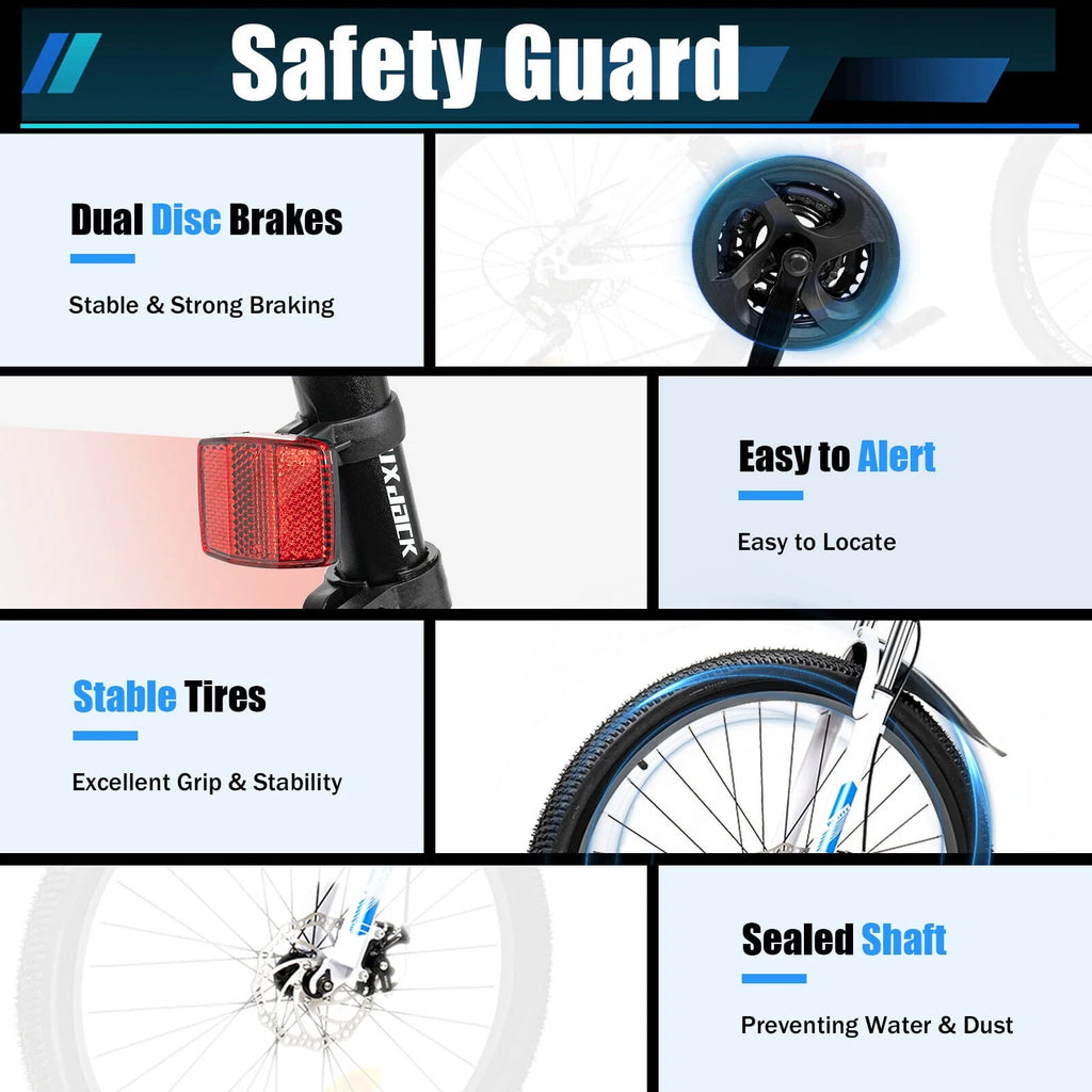 26 Mountain Bike 21-Speed Folding Dual Disc Brake Bicycle W669646