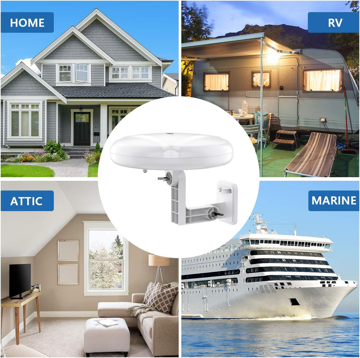 Outdoor TV Antenna Amplified Long Range 4K 1080P UHF VHF O13428