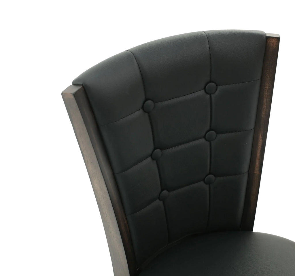 Black Faux Leather Swivel Counter Chair Set of 2 F491