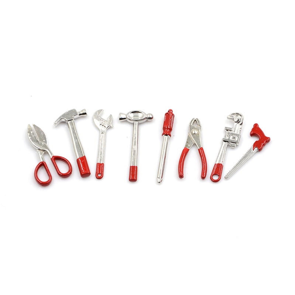8pcs 1:12 Scale Miniature Metal Hand Tools Set I5866