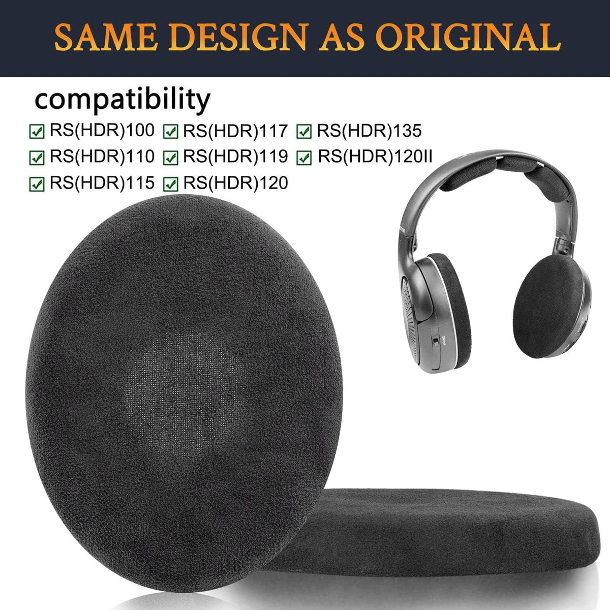 Velour Earpads Replacement for Headphones M486240