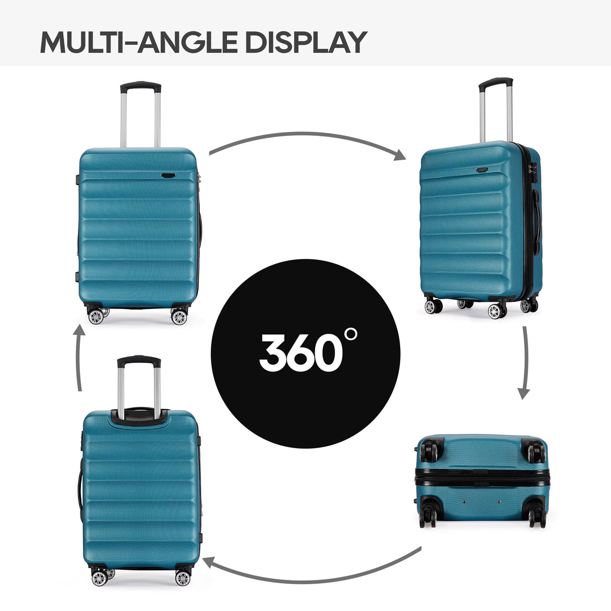 Expandable Hard Shell 3 Piece Luggage Set with Spinner Wheels V49643