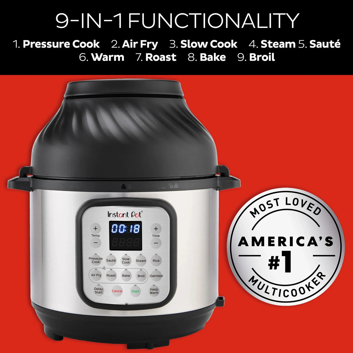 8 Quart Multi-Cooker + Air Fryer Y97677