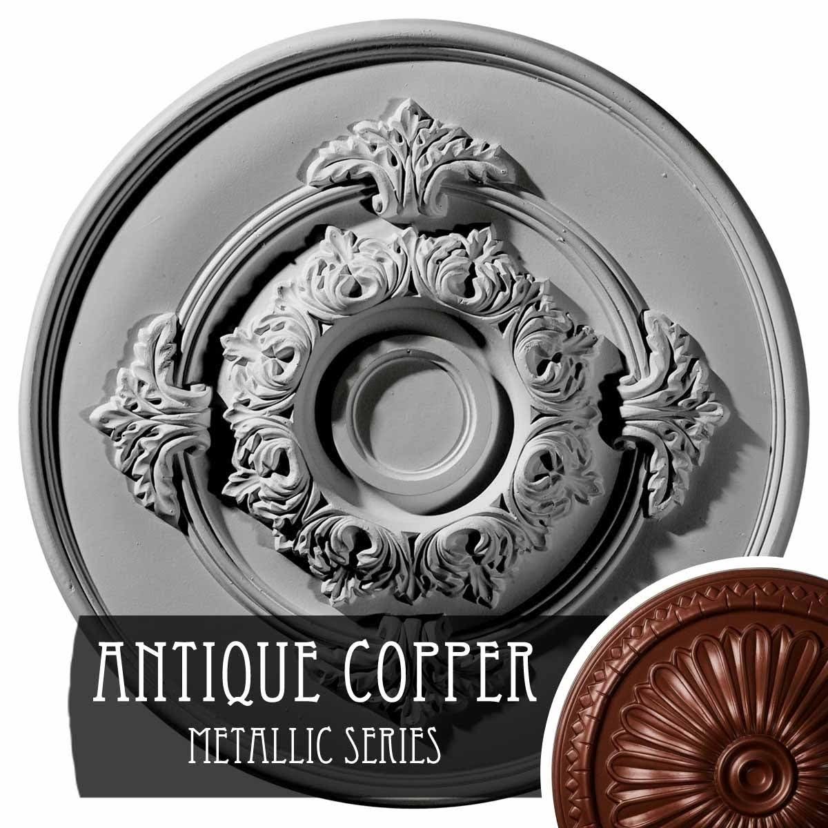 13 3/4x22OD x 1x22P Ceiling Medallion, Hand-Painted Frost B9299