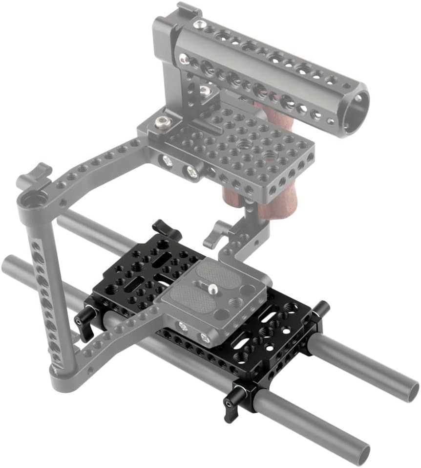 Camera Cheese Plate Base Plate Tripod Mount with 15mm Railblocks Pack of 2 O504175