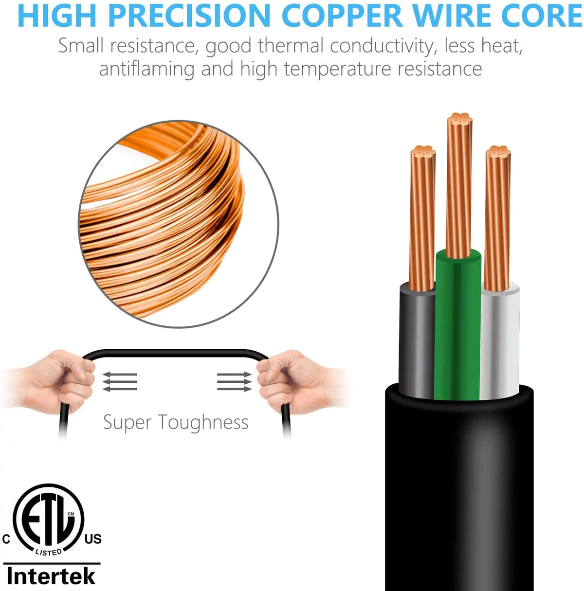 50 Feet 16AWG 13A 3 Prong Extension Cord L275
