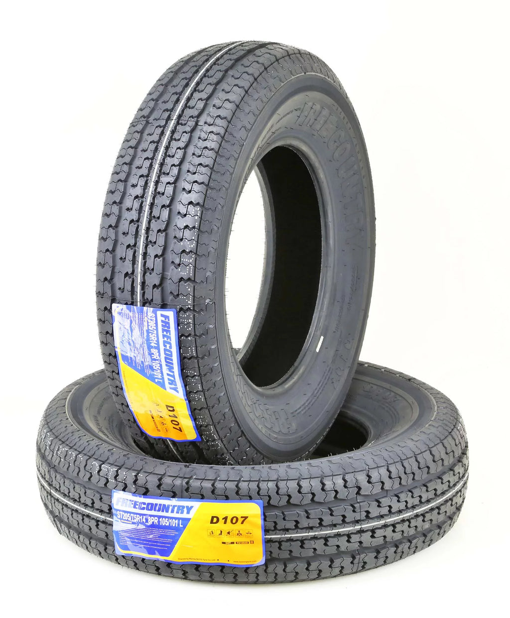 Heavy Duty Trailer Tires ST 205/75R14 8PR Load Range D Radial Set of 2 K474939