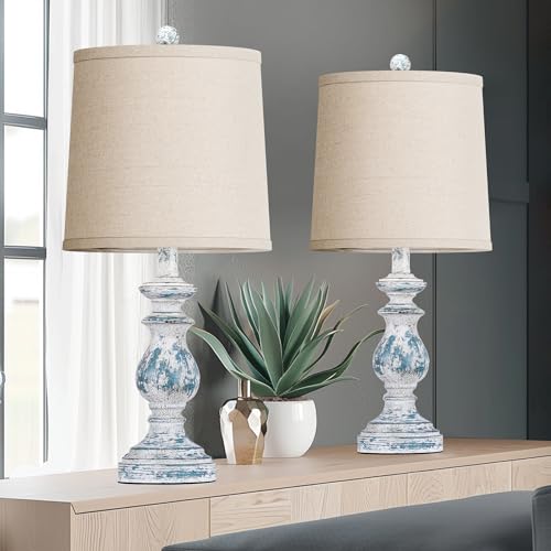 Green Table Lamp Set of 2 with Linen Shades S684112