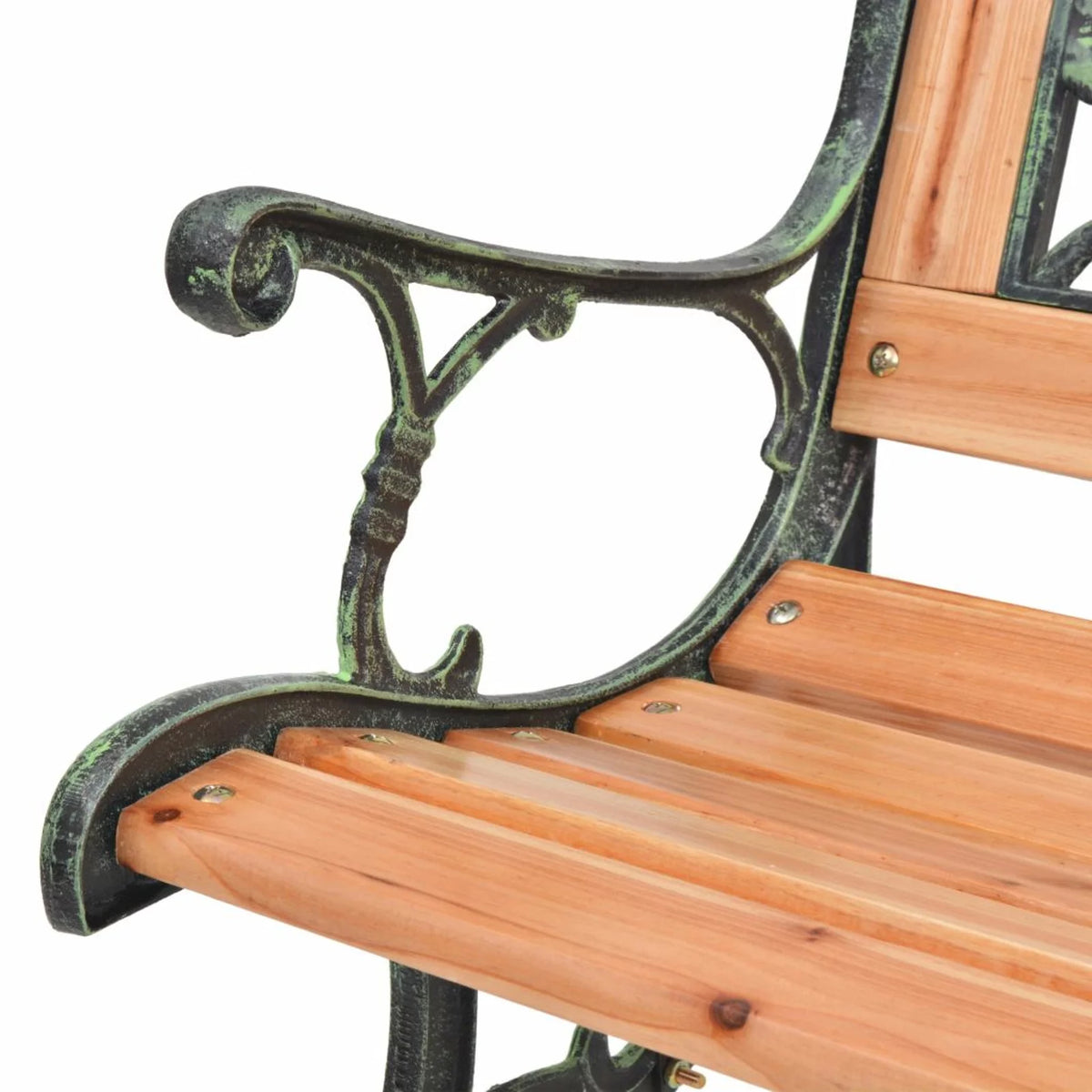 2 Persons Rose-Patterned Metal Garden Bench Z942251