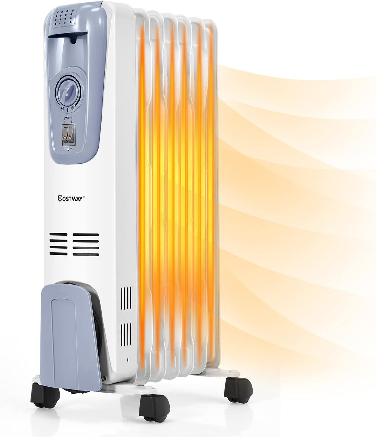 1500W Oil Filled Radiator Heater with Adjustable Thermostat, 3 Heat Settings, Pack of 2 H12628