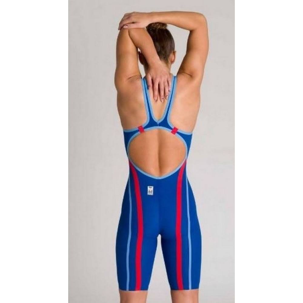 Ocean Blue Open Back Racing Swimsuit Y84466