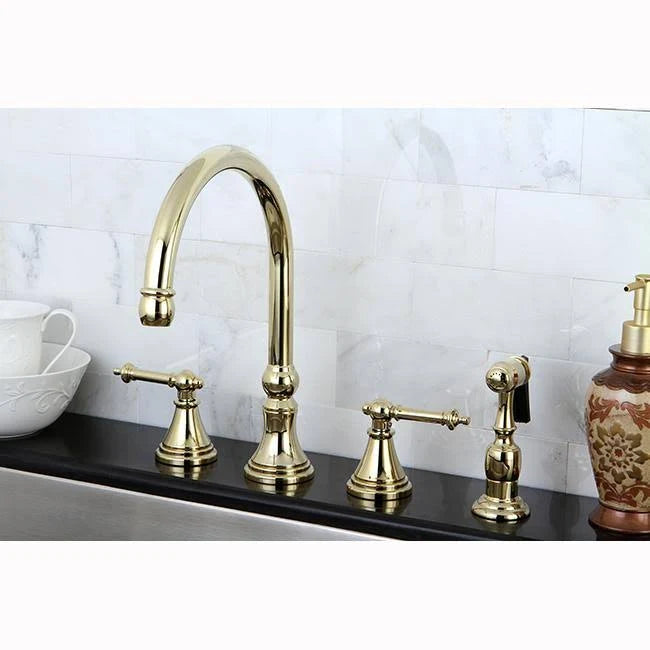 Polished Chrome Kitchen Faucet with Brass Sprayer Y435