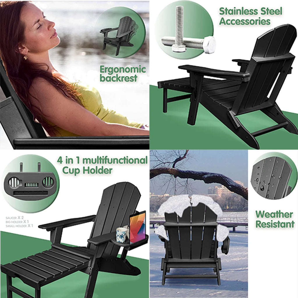 Folding Adirondack Chair with Ottoman R76304