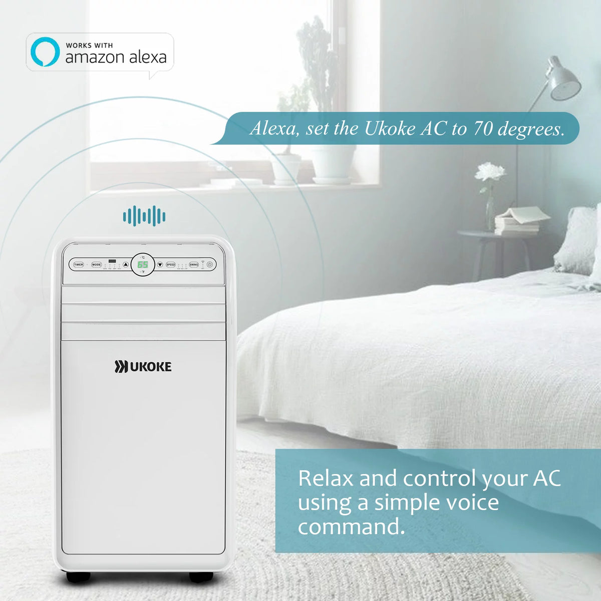 Smart Wifi Portable Air Conditioner 11,500 BTU 4 in 1 D497
