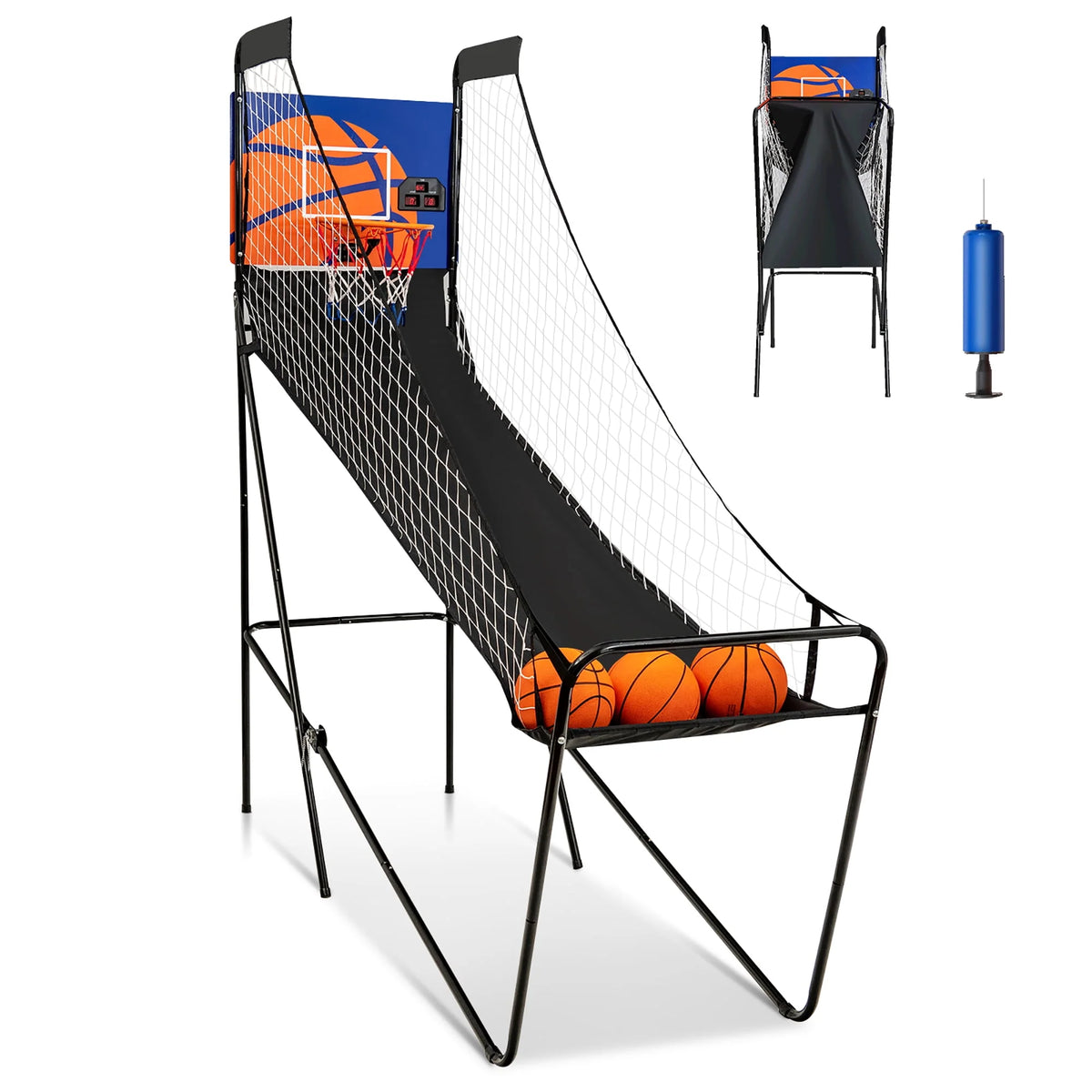 Foldable Single Shot Basketball Arcade Game with Electronic Scorer S57054