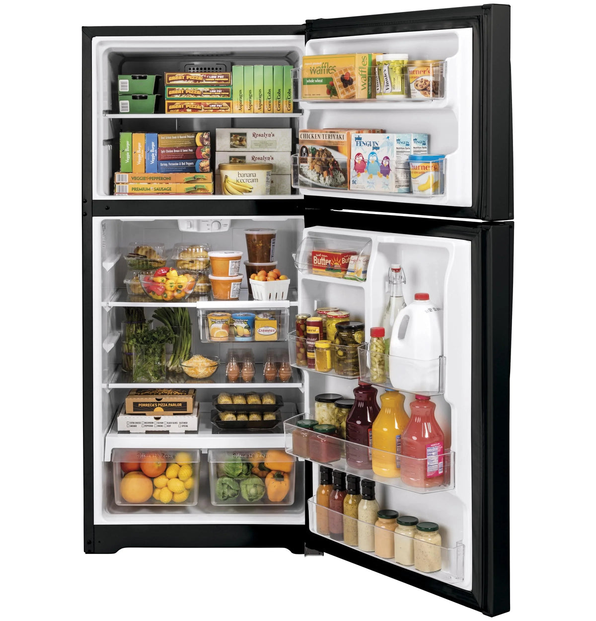 Black Top-Freezer Refrigerator I297
