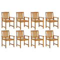8 Piece Acacia Wood Outdoor Dining Chair E626