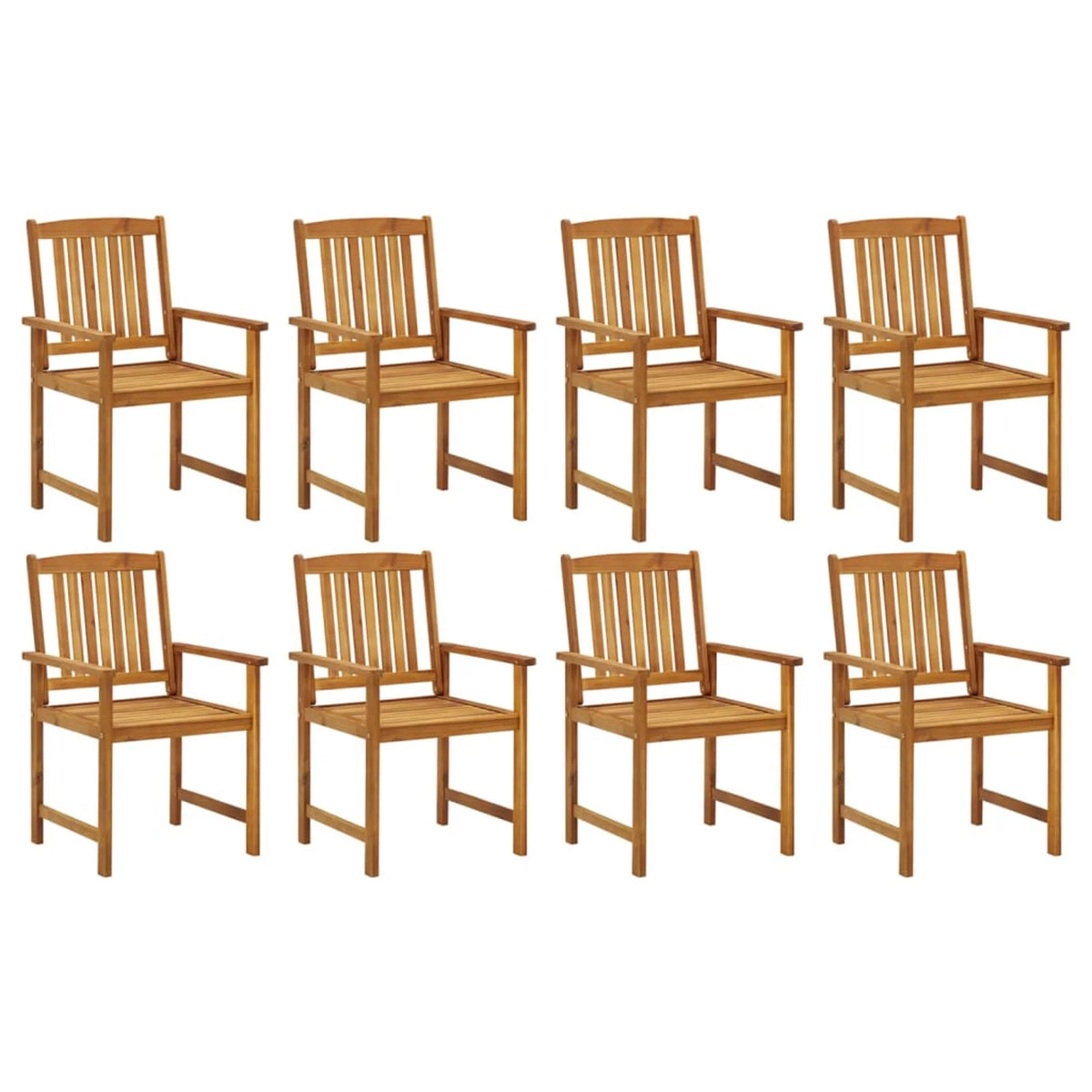 8 Piece Acacia Wood Outdoor Dining Chair E626
